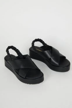 Intentionally Blank STARRY FLATFORM SANDAL Black