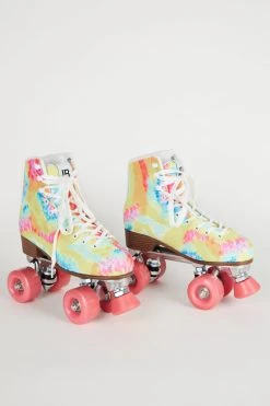 Intentionally Blank TRIPPY ROLLER SKATE Yellow Tie Dye IB ROLLER SKATES