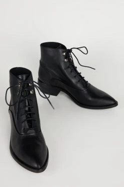Intentionally Blank WEST HEELED BOOT BLACK SHOES