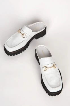 Intentionally Blank KOWLOON LOAFER MULE White