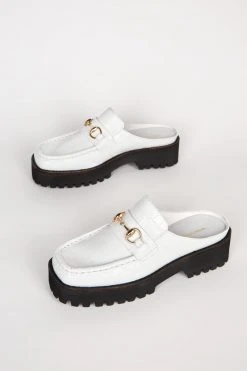 Intentionally Blank KOWLOON LOAFER MULE White