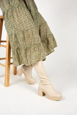 Intentionally Blank BOOTS MARZ PLATFORM BOOT Cream Vegan