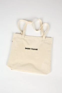 Intentionally Blank DADDY PLEASE Tote Natural ACCESSORIES